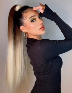 Coada New Style Long Ombre Saten Mediu/ Blond Platinat