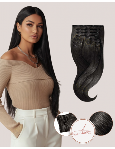 Extensii Clip On   Lux Negru Natural 1b