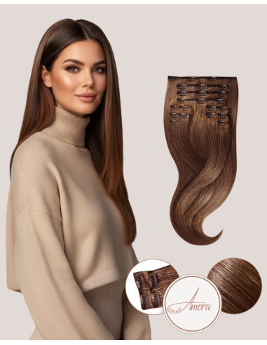 Extensii Clip On Lux Saten Ciocolatiu  4