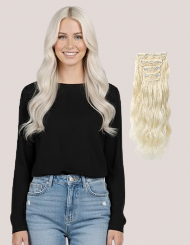 Extensii Clip On Ondulat Blond Rece...