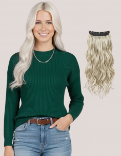 Tresă Ondulată Blond Rece...