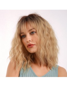 Peruca Naturala YOLANDA Ombre Saten Mediu/Blond Auriu 2