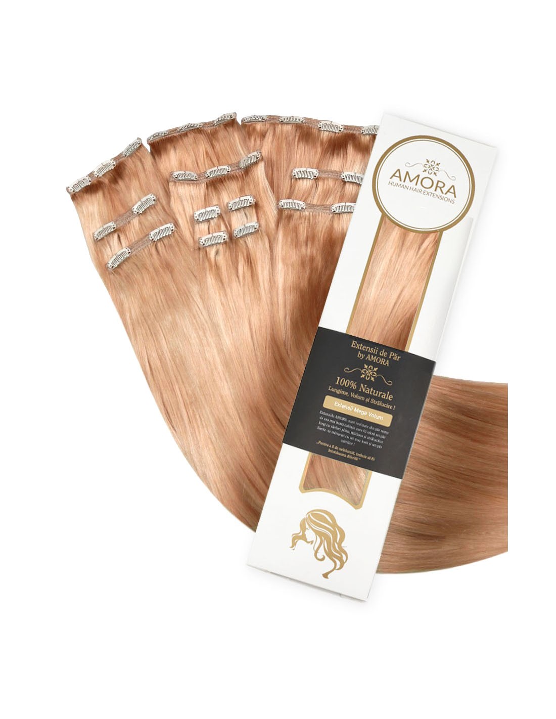 Extensii Clip On MegaVolum Blond Inchis 27 50 cm 27 - Blond Inchis