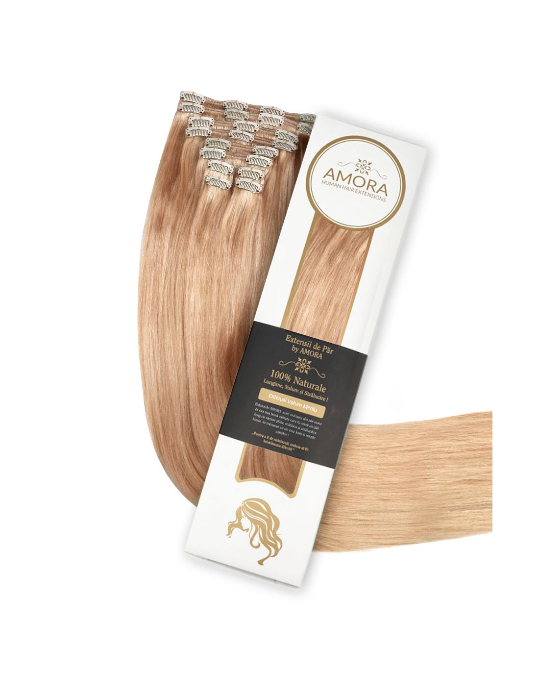 Extensii Clip On De Lux Blond Inchis 27 45 cm 27 - Blond Inchis