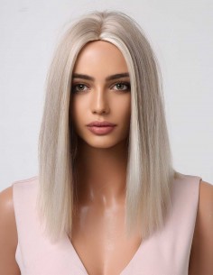 Peruca Naturala CYBILL Balayage White Blonde/ Ash Blonde